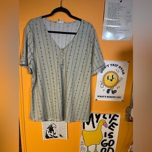 Arrow zipper Blouse 2X